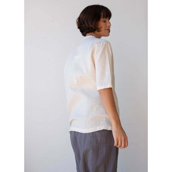 Atelier Delphine April Top Half Sleeve Kinari Ivory Cotton Gauze Large NWOT $210 - Picture 4 of 15